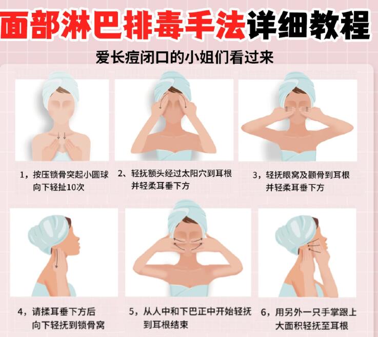 面部淋巴排毒教程，南寧美容教程分享