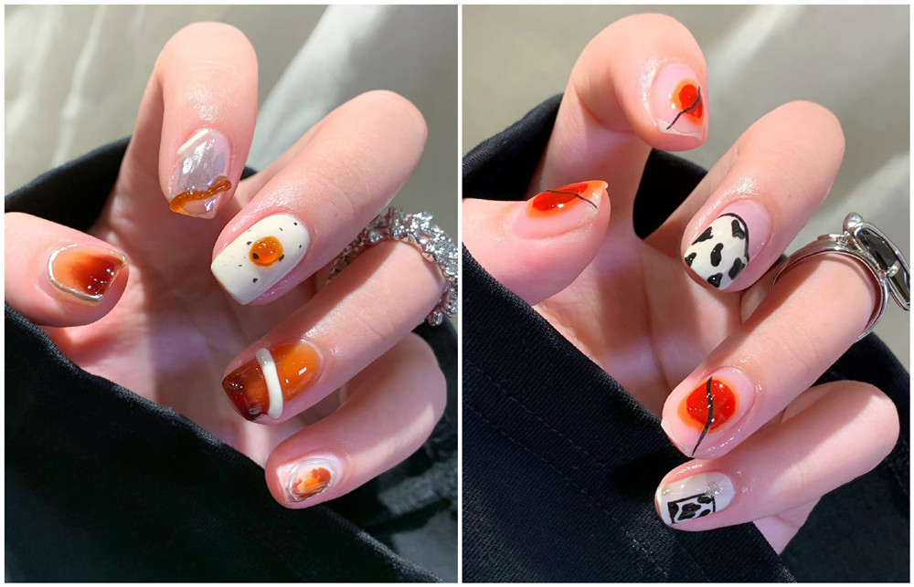 鴛鴦撞色美甲，廣西美甲學(xué)校十大名校分享