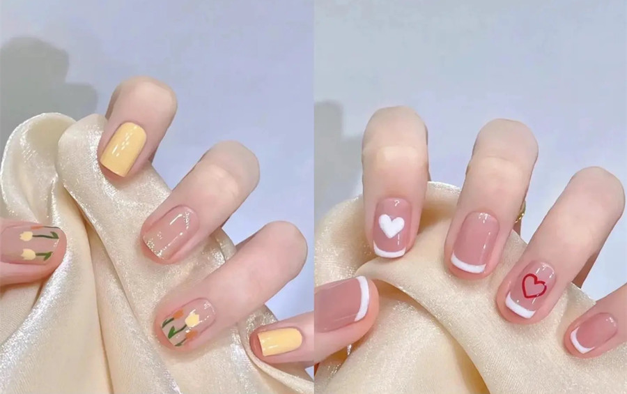 適合本甲的裸色短甲 ???，南寧網(wǎng)紅美甲款式班分享