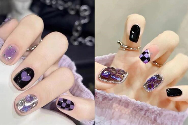 秋冬棋盤格美甲，南寧美甲師推薦