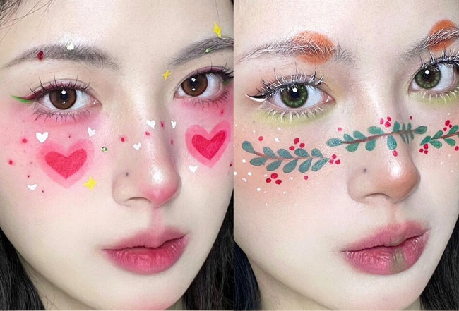 可愛圣誕節(jié)妝容，南寧化妝基礎(chǔ)教學(xué)