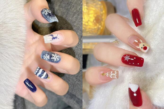 圣誕美甲款式，廣西美甲造型學(xué)習(xí)推薦
