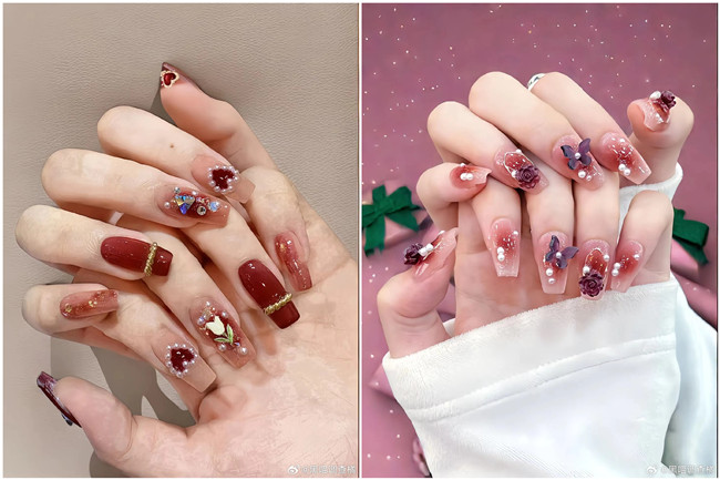 招財(cái)紅色美甲，南寧美甲教育專業(yè)推薦