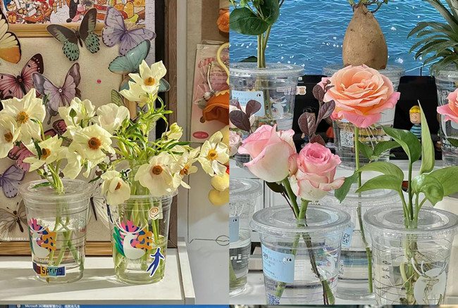 美麗杯子花束，廣西插花造型學(xué)校培訓(xùn)