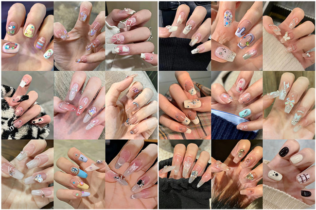 碎鉆美甲，廣西美甲網(wǎng)紅造型班收集
