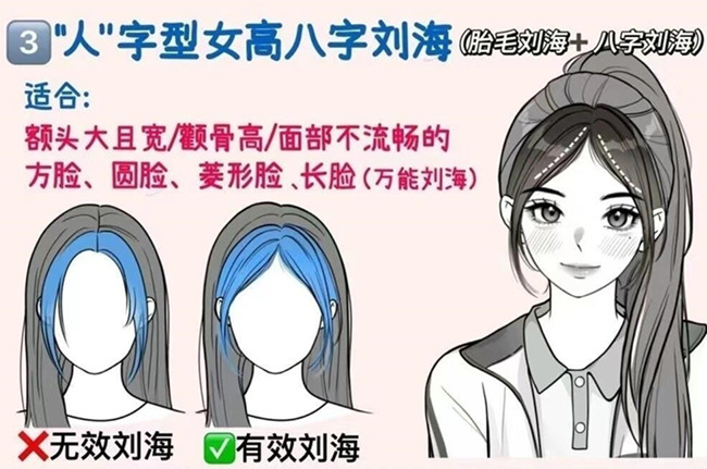 如何護(hù)理“人”字女高八字劉海教程，南寧學(xué)女發(fā)