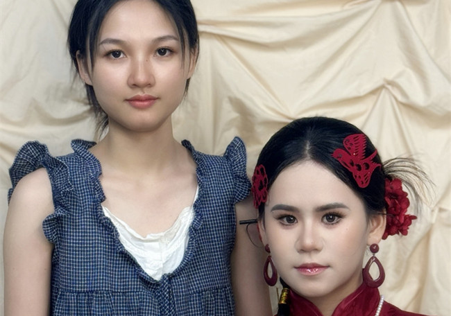 晨袍中式新娘，南寧學(xué)彩妝0基礎(chǔ)作品