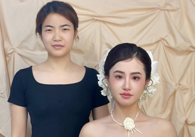 韓式新娘造型，廣西美妝造型訓(xùn)練作品