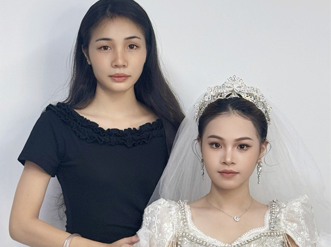 婚禮新娘造型，南寧化妝高彩班學(xué)員作品