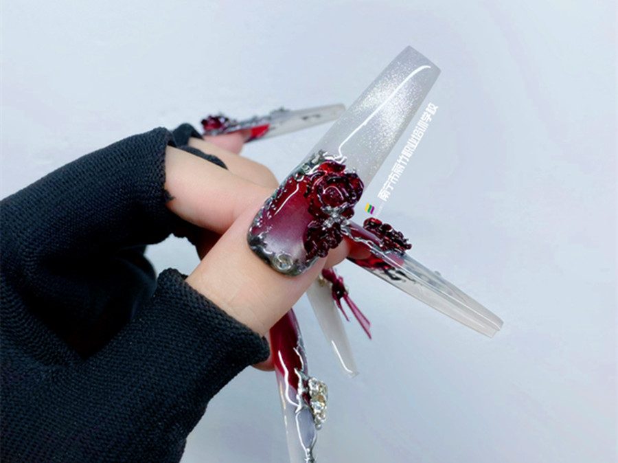 哥特風(fēng)創(chuàng)意美甲，南寧美甲創(chuàng)業(yè)作品